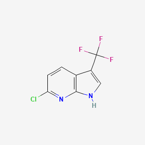Chemical structure of 6-Chloro-3-(trifluoromethyl)-1H-pyrrolo[2,3-b]pyridine