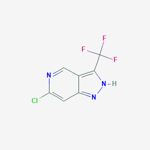 Chemical structure of 6-Chloro-3-(trifluoromethyl)-1H-pyrazolo[4,3-c]pyridine