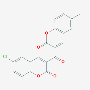 Chemical structure of 3-(6-Chloro-2-oxochromene-3-carbonyl)-6-methylchromen-2-one