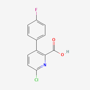 Chemical structure of 6-Chloro-3-(4-fluorophenyl)picolinic acid
