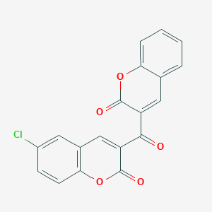 Chemical structure of 6-Chloro-3-(2-oxochromene-3-carbonyl)chromen-2-one