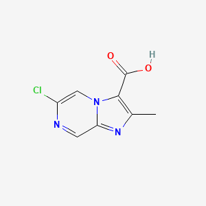 Chemical structure of 6-Chloro-2-methylimidazo[1,2-a]pyrazine-3-carboxylic acid