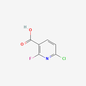 Chemical structure of 6-Chloro-2-fluoronicotinic acid