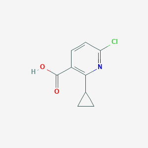 Chemical structure of 6-Chloro-2-cyclopropylnicotinic acid
