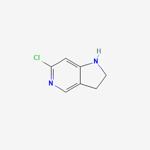 Chemical structure of 6-Chloro-2,3-dihydro-1H-pyrrolo[3,2-c]pyridine
