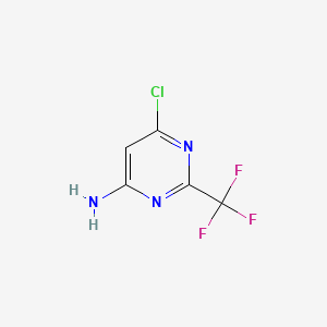 Chemical structure of 6-Chloro-2-(trifluoromethyl)pyrimidin-4-amine
