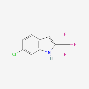 Chemical structure of 6-Chloro-2-(trifluoromethyl)-1H-indole