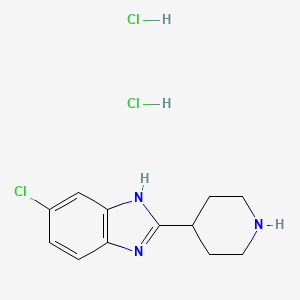 Chemical structure of 6-Chloro-2-piperidin-4-yl-1h-benzimidazole dihydrochloride