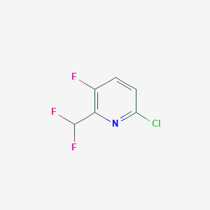 Chemical structure of 6-Chloro-2-(difluoromethyl)-3-fluoropyridine