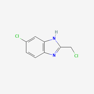 Chemical structure of 5-chloro-2-(chloromethyl)-1H-1,3-benzodiazole