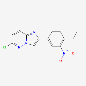 Chemical structure of 6-chloro-2-(4-ethyl-3-nitrophenyl)imidazo[1,2-b]pyridazine