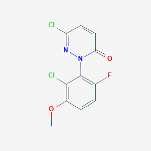 Chemical structure of 6-Chloro-2-(2-chloro-6-fluoro-3-methoxyphenyl)pyridazin-3(2H)-one