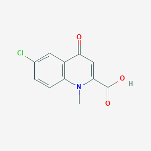 Chemical structure of 6-Chloro-1-methyl-4-oxo-1,4-dihydroquinoline-2-carboxylic acid