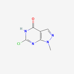 Chemical structure of 6-Chloro-1-methyl-1H-pyrazolo[3,4-d]pyrimidin-4(7H)-one