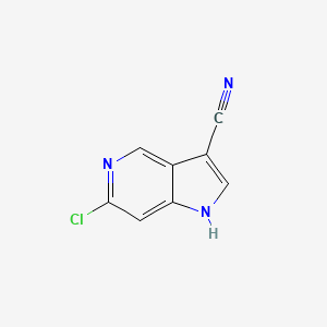 Chemical structure of 6-Chloro-1H-pyrrolo[3,2-c]pyridine-3-carbonitrile