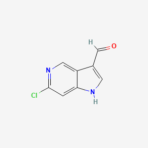 Chemical structure of 6-Chloro-1H-pyrrolo[3,2-c]pyridine-3-carbaldehyde