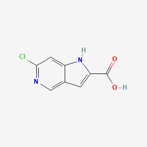 Chemical structure of 6-Chloro-1H-pyrrolo[3,2-c]pyridine-2-carboxylic acid