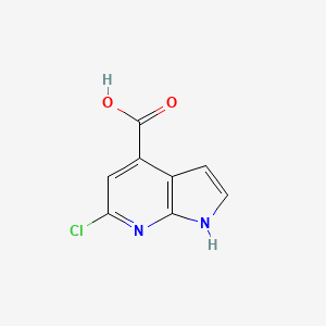 Chemical structure of 6-Chloro-1H-pyrrolo[2,3-b]pyridine-4-carboxylic acid