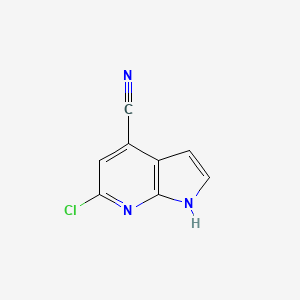 Chemical structure of 6-Chloro-1H-pyrrolo[2,3-b]pyridine-4-carbonitrile