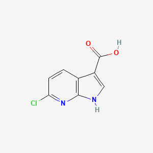 Chemical structure of 6-Chloro-1H-pyrrolo[2,3-b]pyridine-3-carboxylic acid