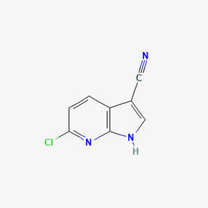 Chemical structure of 6-Chloro-1H-pyrrolo[2,3-b]pyridine-3-carbonitrile