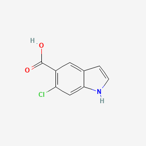 Chemical structure of 6-Chloro-1H-indole-5-carboxylic acid
