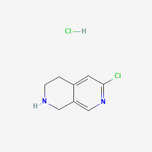 Chemical structure of 6-Chloro-1,2,3,4-tetrahydro-2,7-naphthyridine hydrochloride
