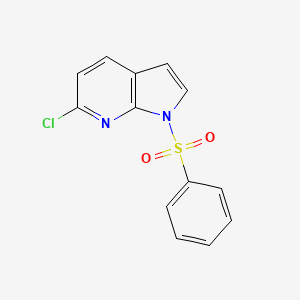 Chemical structure of 6-Chloro-1-(phenylsulfonyl)-1H-pyrrolo[2,3-b]pyridine