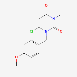 Chemical structure of 6-Chloro-1-(4-methoxybenzyl)-3-methylpyrimidine-2,4(1H,3H)-dione