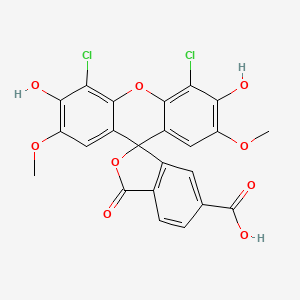 Chemical structure of 6-carboxy-4',5'-dichloro-2',7'-dimethoxyfluorescein