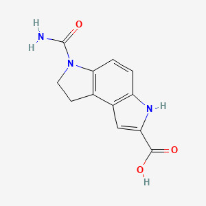 Chemical structure of 6-carbamoyl-7,8-dihydro-3H-pyrrolo[3,2-e]indole-2-carboxylic acid