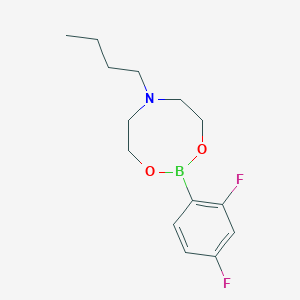 Chemical structure of 6-Butyl-2-(2,4-difluorophenyl)-1,3,6,2-dioxazaborocane