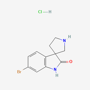 Chemical structure of 6-Bromospiro[indoline-3,3'-pyrrolidin]-2-one hydrochloride