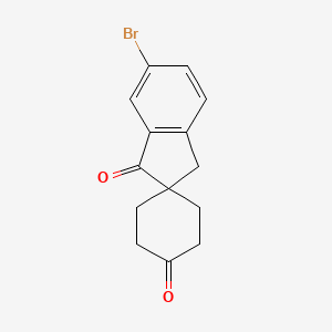 Chemical structure of 6'-BROMOSPIRO[CYCLOHEXANE-1,2'-INDENE]-1',4(3'H)-DIONE