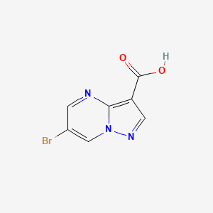 Chemical structure of 6-bromopyrazolo[1,5-a]pyrimidine-3-carboxylic acid