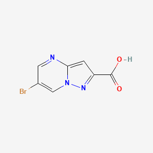 Chemical structure of 6-bromopyrazolo[1,5-a]pyrimidine-2-carboxylic acid