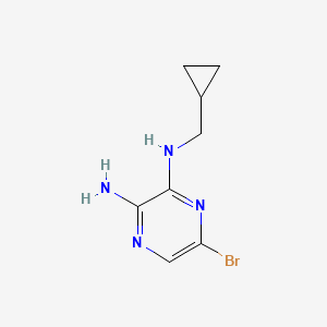 Chemical structure of 6-Bromo-N2-(cyclopropylmethyl)pyrazine-2,3-diamine