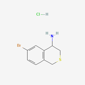 Chemical structure of 6-Bromoisothiochroman-4-amine hydrochloride