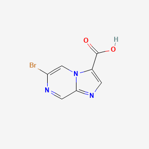 Chemical structure of 6-Bromoimidazo[1,2-a]pyrazine-3-carboxylic acid