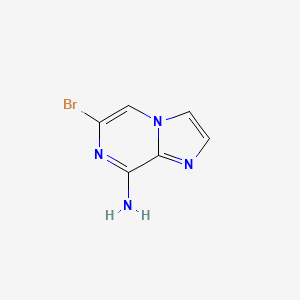 Chemical structure of 6-bromoimidazo[1,2-a]pyrazin-8-amine