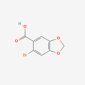 Chemical structure of 6-Bromo-1,3-benzodioxole-5-carboxylic acid