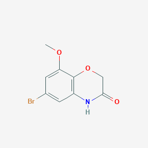 Chemical structure of 6-Bromo-8-methoxy-2H-benzo[b][1,4]oxazin-3(4H)-one