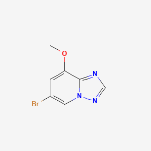 Chemical structure of 6-bromo-8-methoxy-[1,2,4]triazolo[1,5-a]pyridine