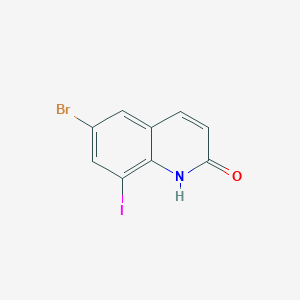 Chemical structure of 6-Bromo-8-iodoquinolin-2(1H)-one