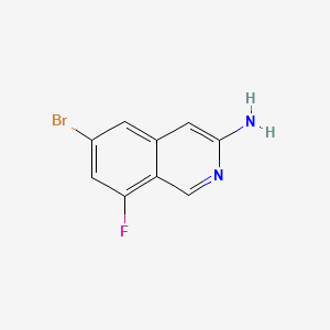 Chemical structure of 6-Bromo-8-fluoroisoquinolin-3-amine