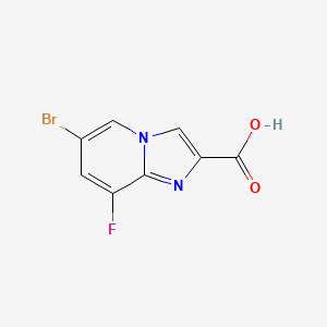 Chemical structure of 6-Bromo-8-fluoroimidazo[1,2-a]pyridine-2-carboxylic acid