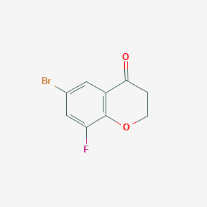 Chemical structure of 6-Bromo-8-fluorochroman-4-one