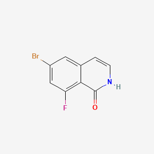 Chemical structure of 6-Bromo-8-fluoro-1,2-dihydroisoquinolin-1-one