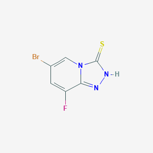 Chemical structure of 6-Bromo-8-fluoro-[1,2,4]triazolo[4,3-a]pyridine-3(2H)-thione