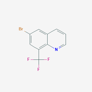 Chemical structure of 6-Bromo-8-(trifluoromethyl)quinoline